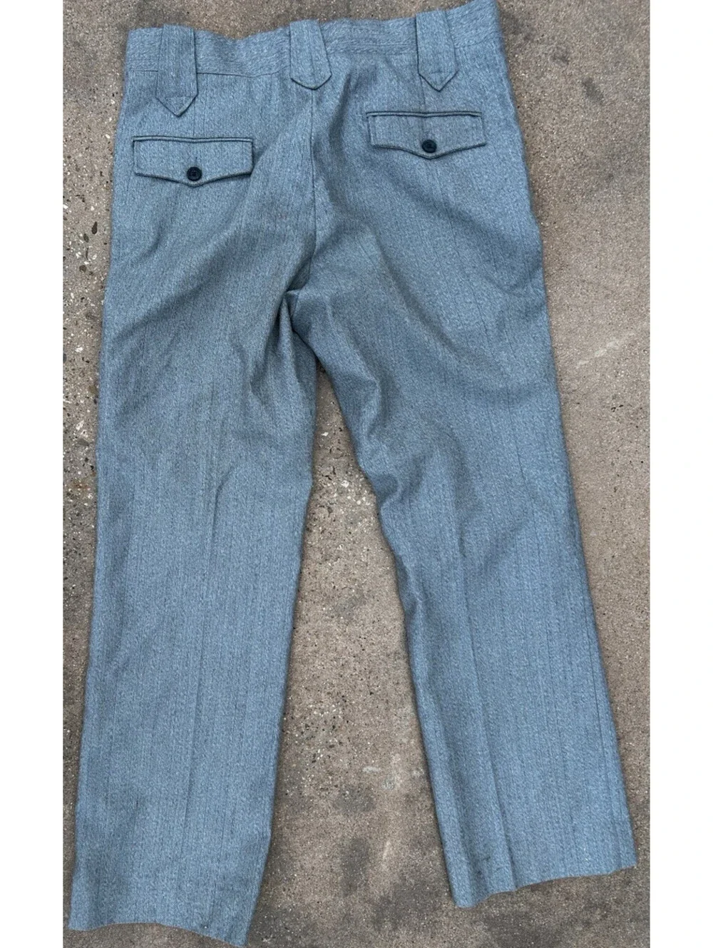 Womens Herringbone Tweed Pants Wool Blend Straight Leg Trousers Casual Fit 30x29